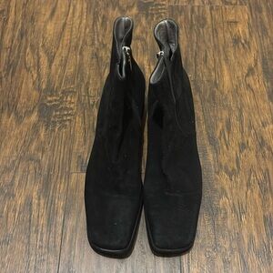 Women Bruno Magli Black Suede Wedge Booties Size 8